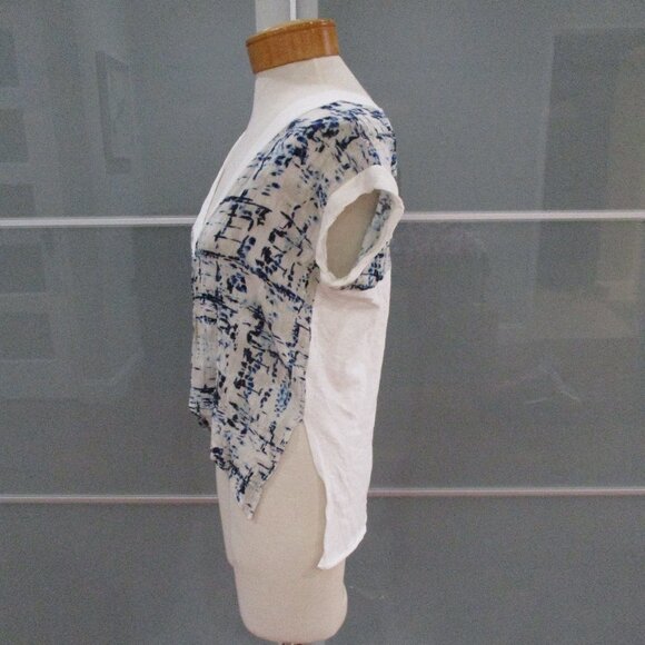 Zara Collection Short Sleeve Split Front V-Neck Hi-Lo Tunic - Picture 2 of 5